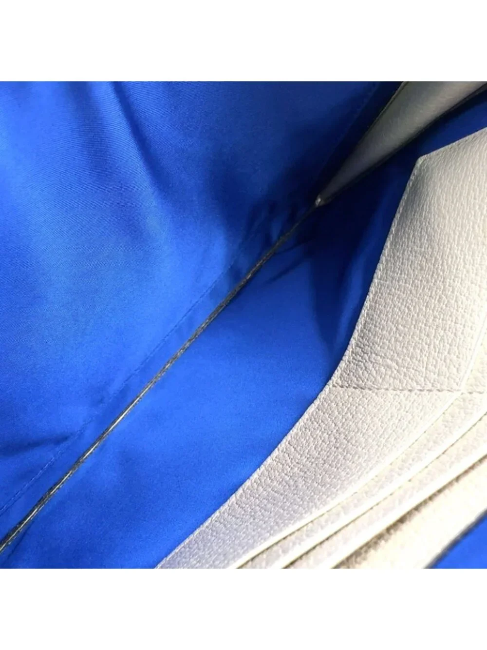 Gucci Off the Grid GG Pattern Leather Nylon Ivory Blue Clutch Silver